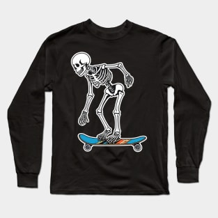 Skeleton Doing Trick On Skateboard Long Sleeve T-Shirt